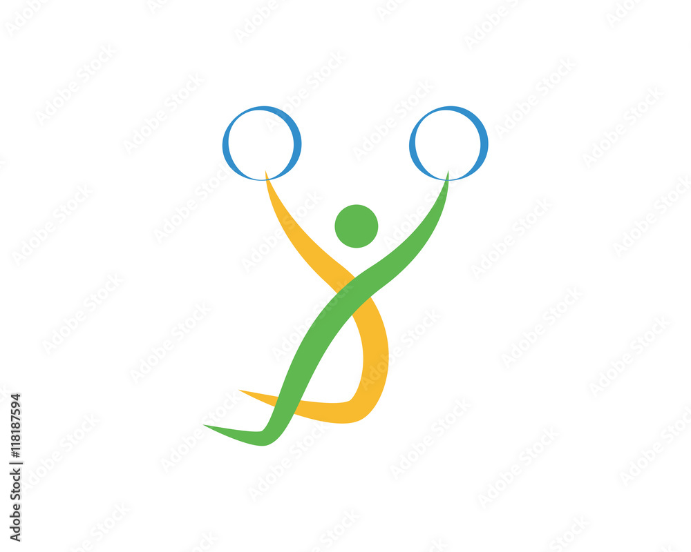 Fototapeta premium Modern Sports Logo Symbol - Rings Gymnastic