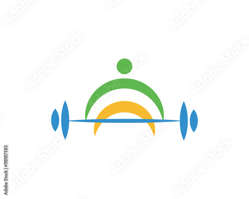 Modern Sports Logo Symbol - Weightlifting