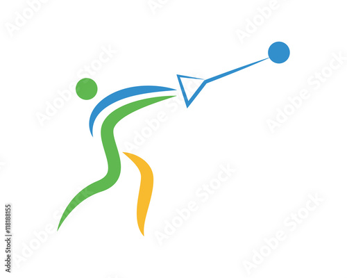 Modern Sports Logo Symbol - Hammer Throw