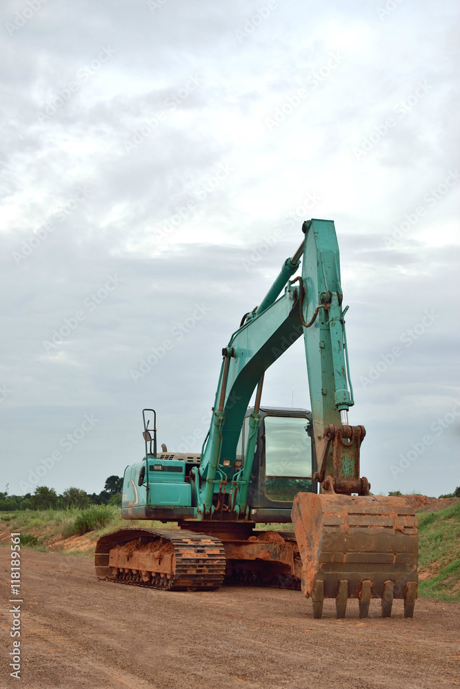 Excavator at Construction Site Excavator at Construction Site