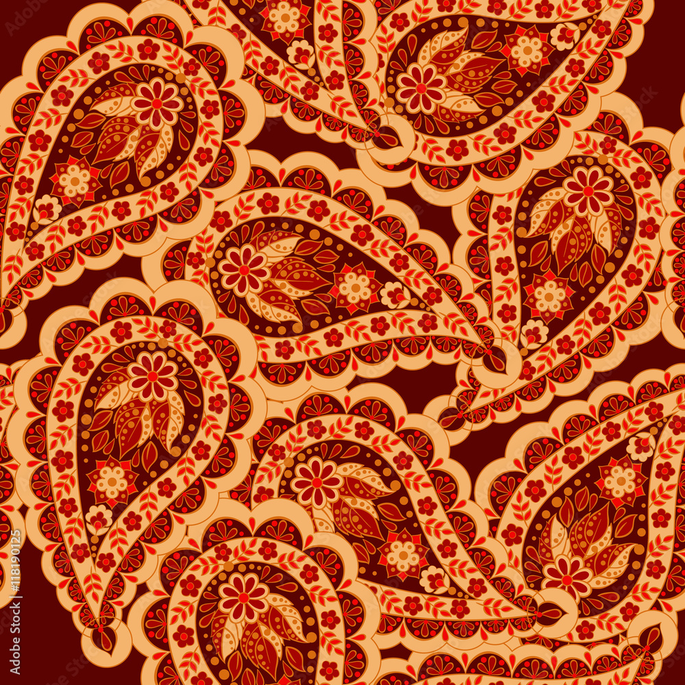 paisley floral seamlesa pattern