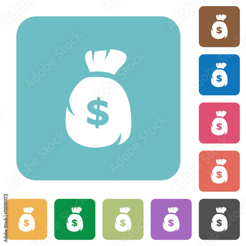 Flat Dollar bag icons