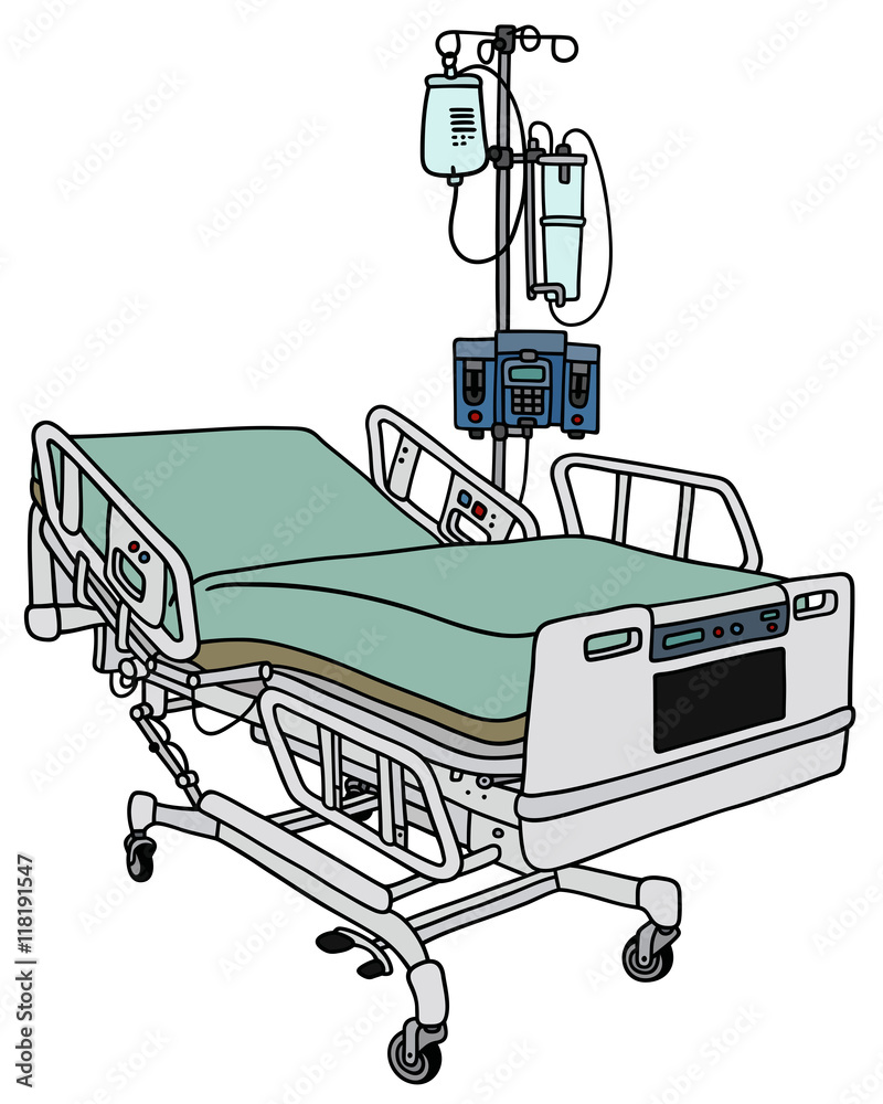 Hospital position bed / Hand drawing, vector illustration Stock Vector Adobe Stock