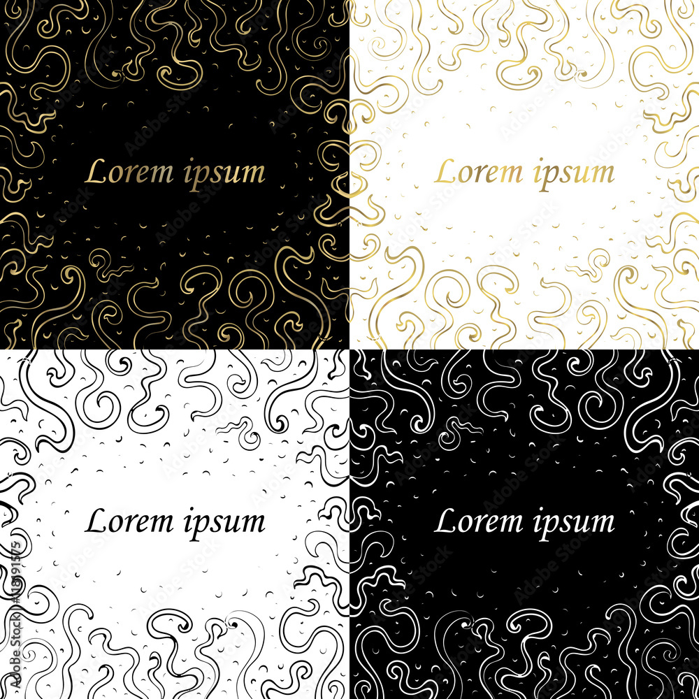 Vector set with abstract card template