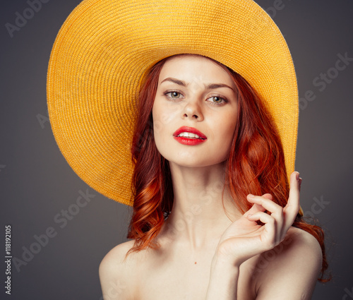 woman in yellow hat