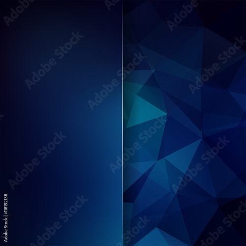 Background made of triangles. Square composition with blue geometric shapes