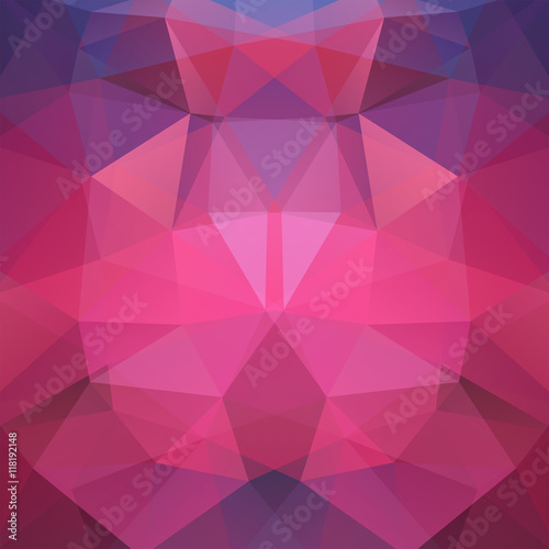 Abstract background consisting of pink, purple triangles. Geometric design
