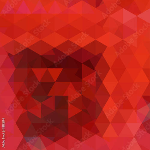 Abstract background consisting of red, orange triangles. Geometric design 