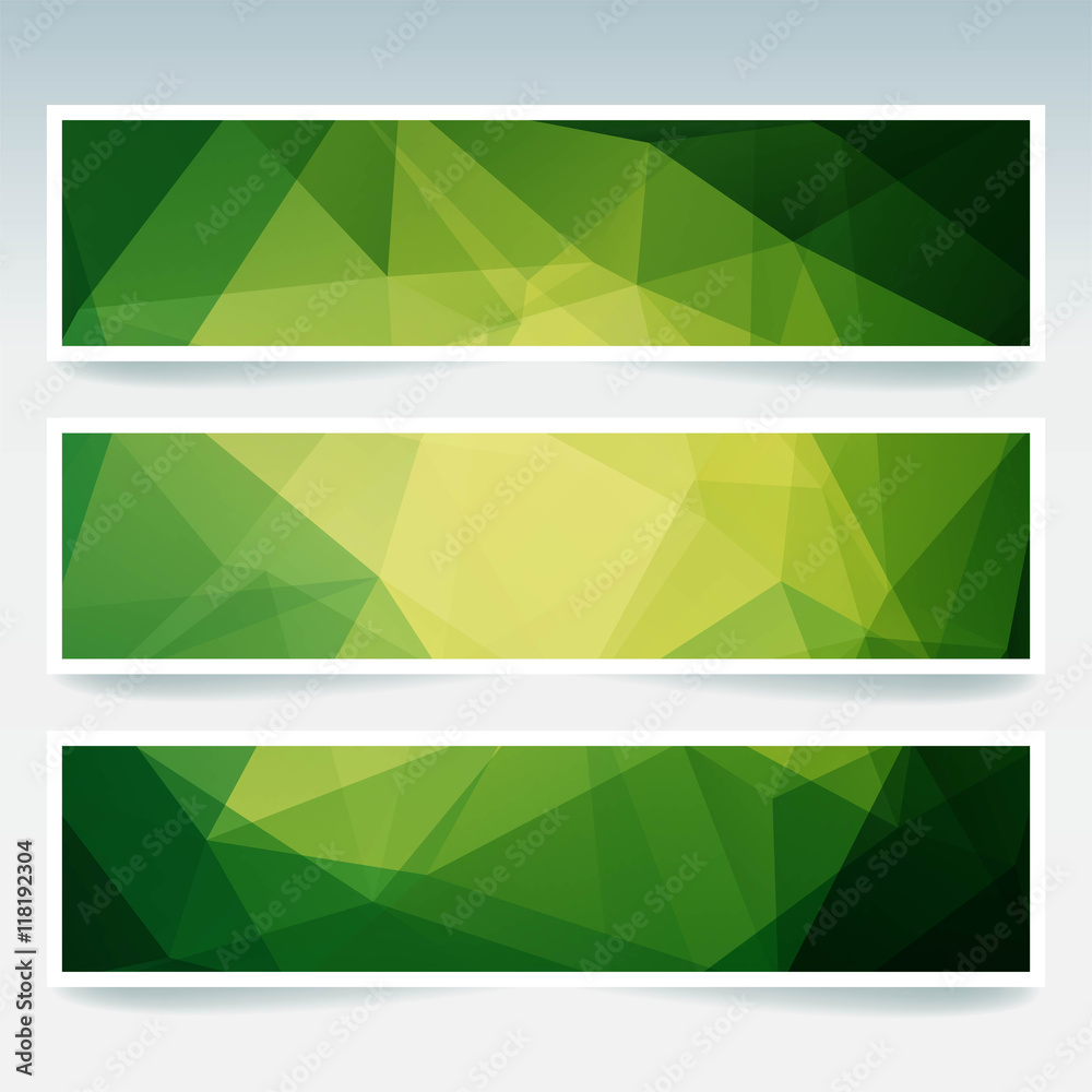Abstract banner with green business design templates. Set of Banners