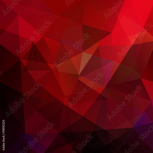 Geometric pattern, polygon triangles vector background in dark red color