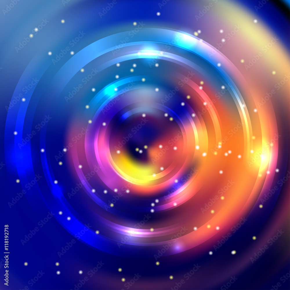 Abstract circle background, Vector design. Glowing spiral. 