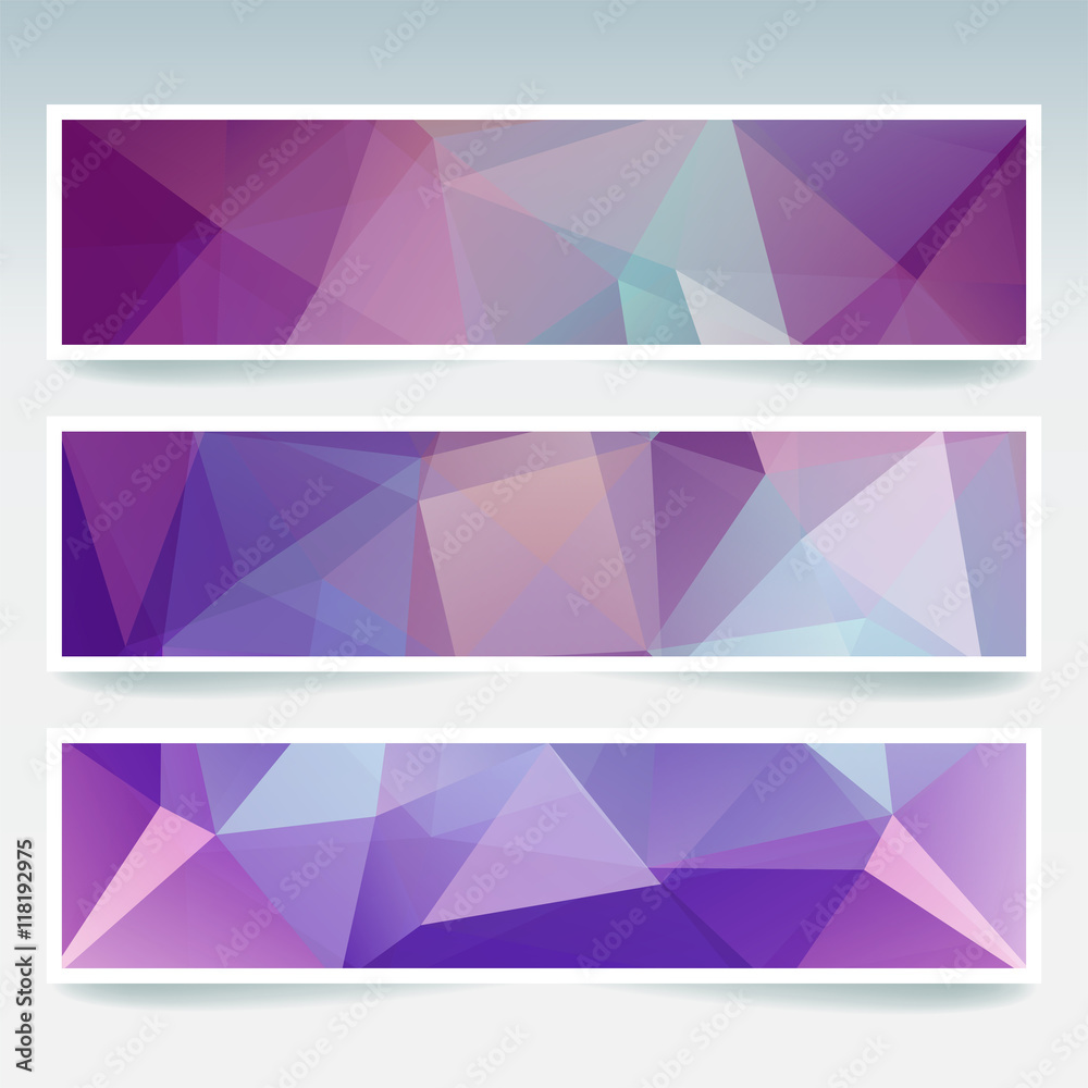 Abstract banner with purple business design templates. Set of Banners 