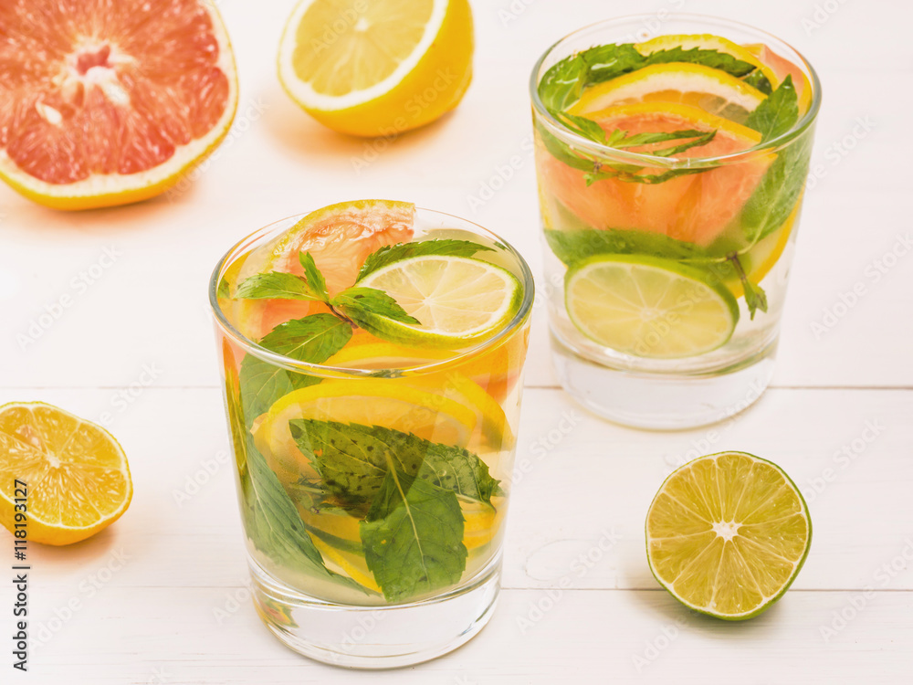 Citrus homemade lemonade, summer drink Citrus homemade lemonade, summer drink