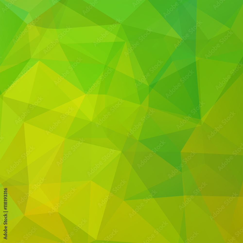 Obraz premium Abstract green mosaic background. Triangle geometric background. 