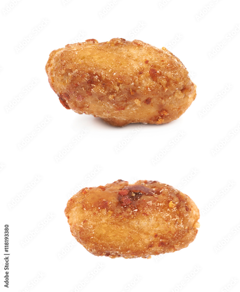 Spice and sugar coated peanut isolated Spice and sugar coated peanut isolated