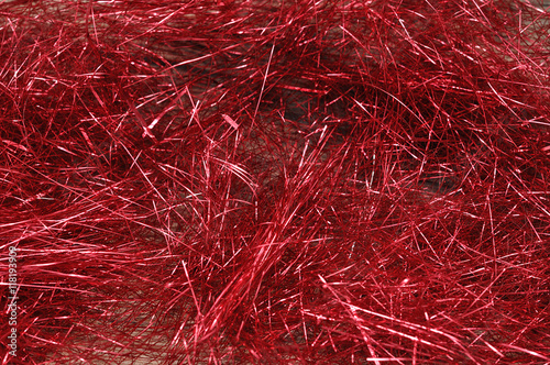 Red Christmas tree tinsel