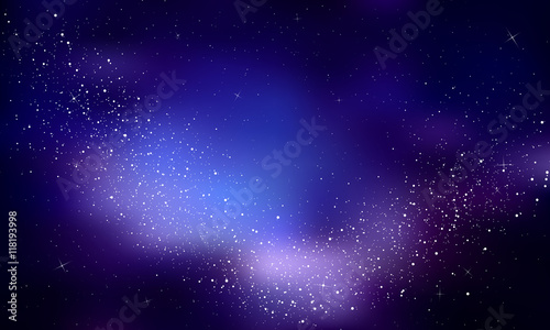 Stars in the night sky nebula and galaxy.Vector