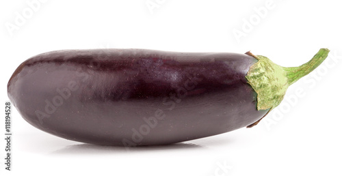one eggplant isolated on white background macro