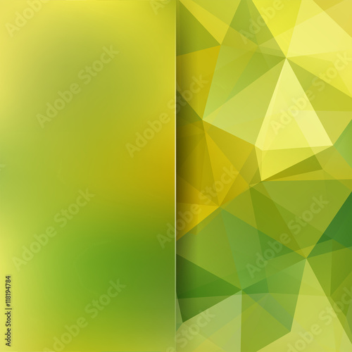 Abstract geometric style green design background. Blur backdrop