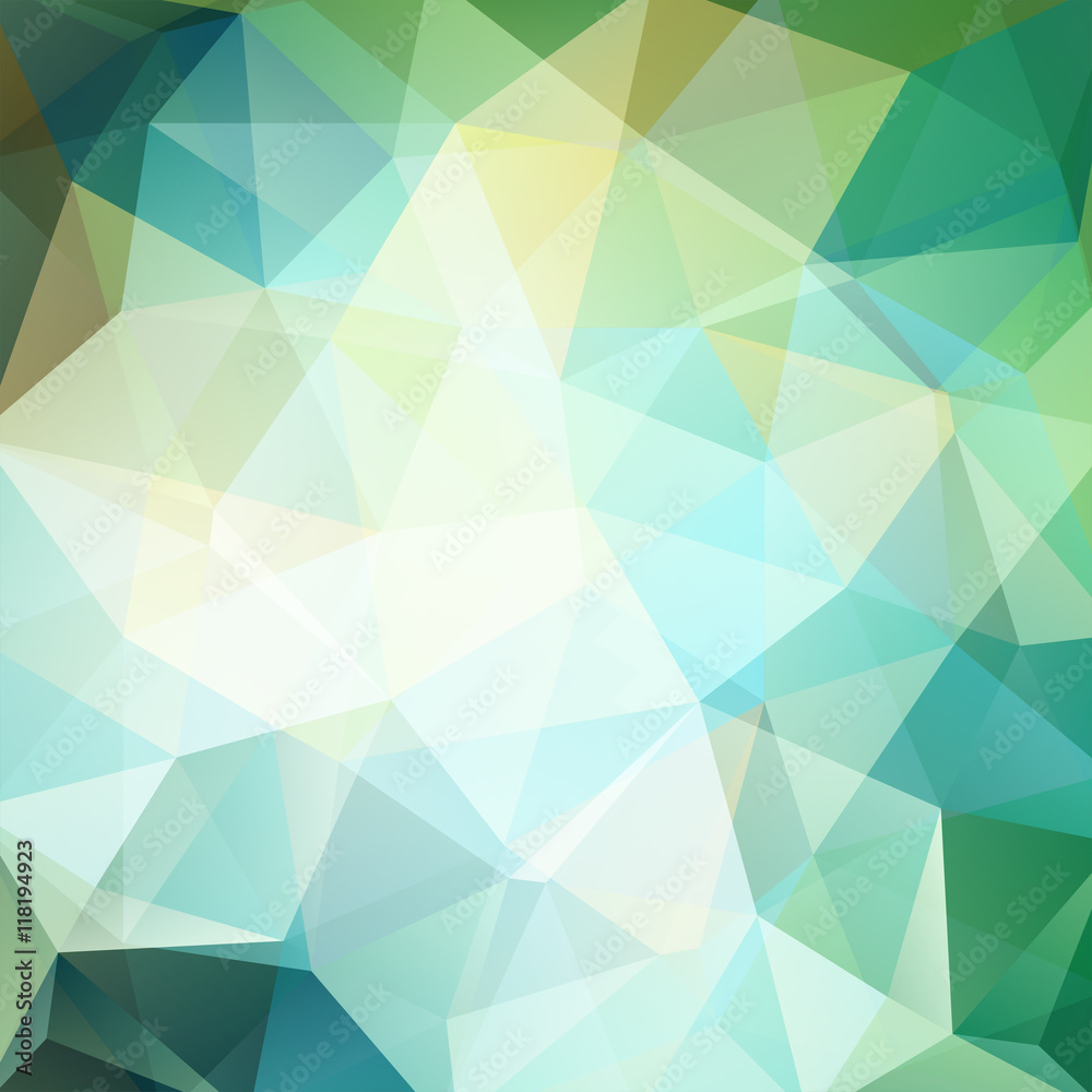 Fototapeta premium Abstract polygonal vector background. Green geometric illustration