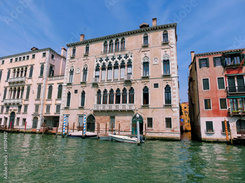 Beautiful view from Grand Canal on colorful facades of old medie © Solarisys