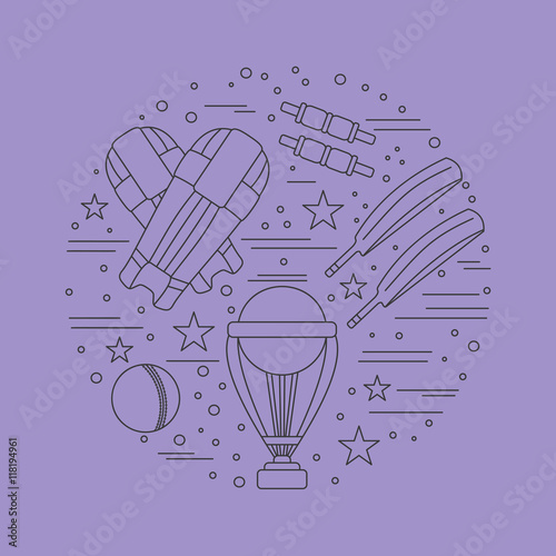 Cricket sport game graphic design concept