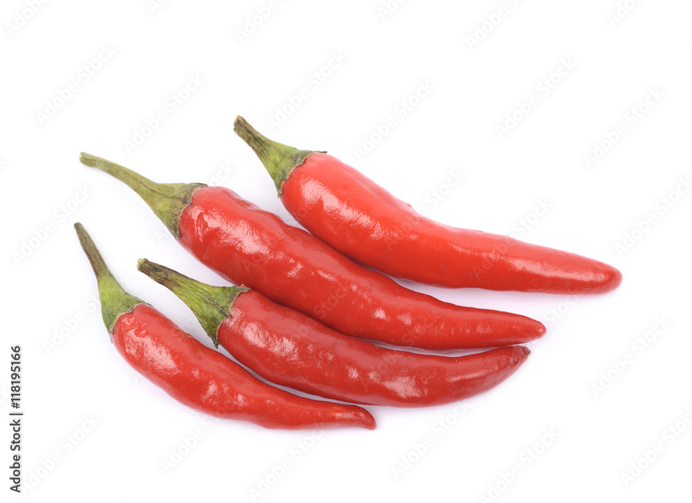 Red italian peppers isolated
