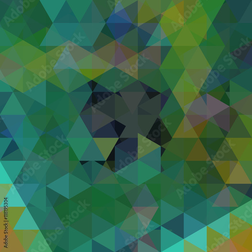 Background made of triangles. Green color. Square composition 