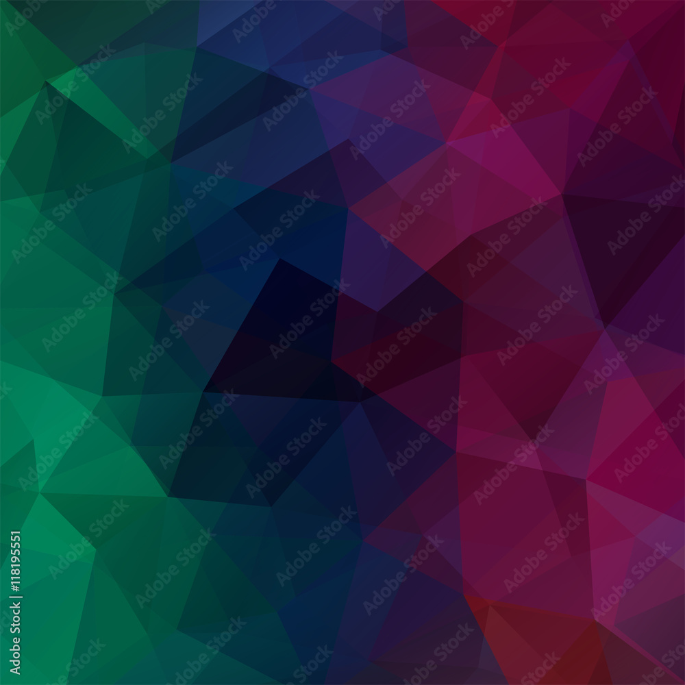 abstract background consisting of green, blue, pink, purple triangles