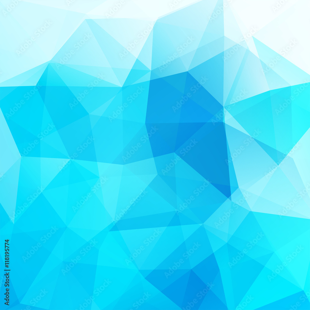 Fototapeta premium Background made of blue triangles. Square composition 