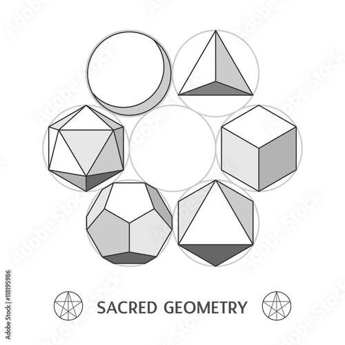 Plato classic geometry forms. Vector illustration