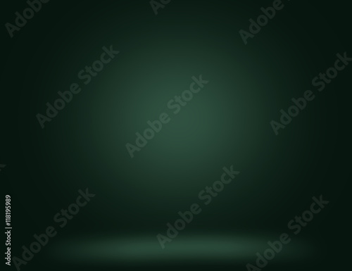 Dark green studio room background with light effects with empty space
