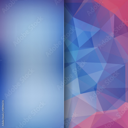 Abstract geometric style blue background. Blur background 