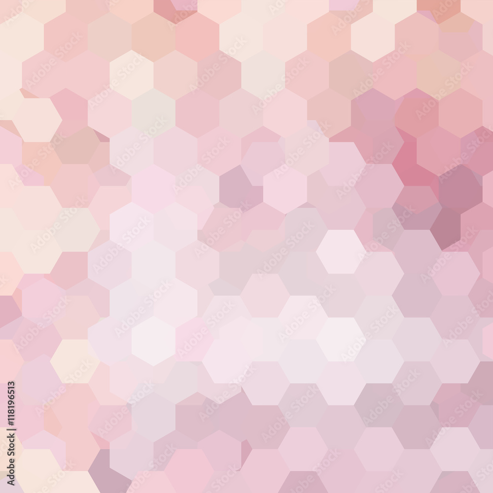 Geometric pattern, vector background with hexagons in pastel pink Geometric pattern, vector background with hexagons in pastel pink