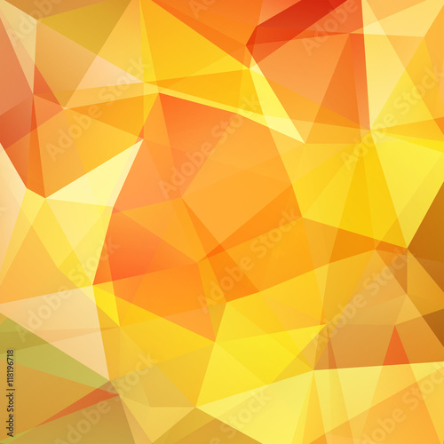 Abstract background consisting of yellow  orange triangles.