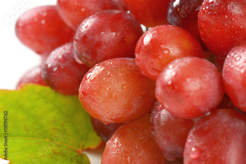 wet red grapes