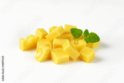 cubes of emmental cheese