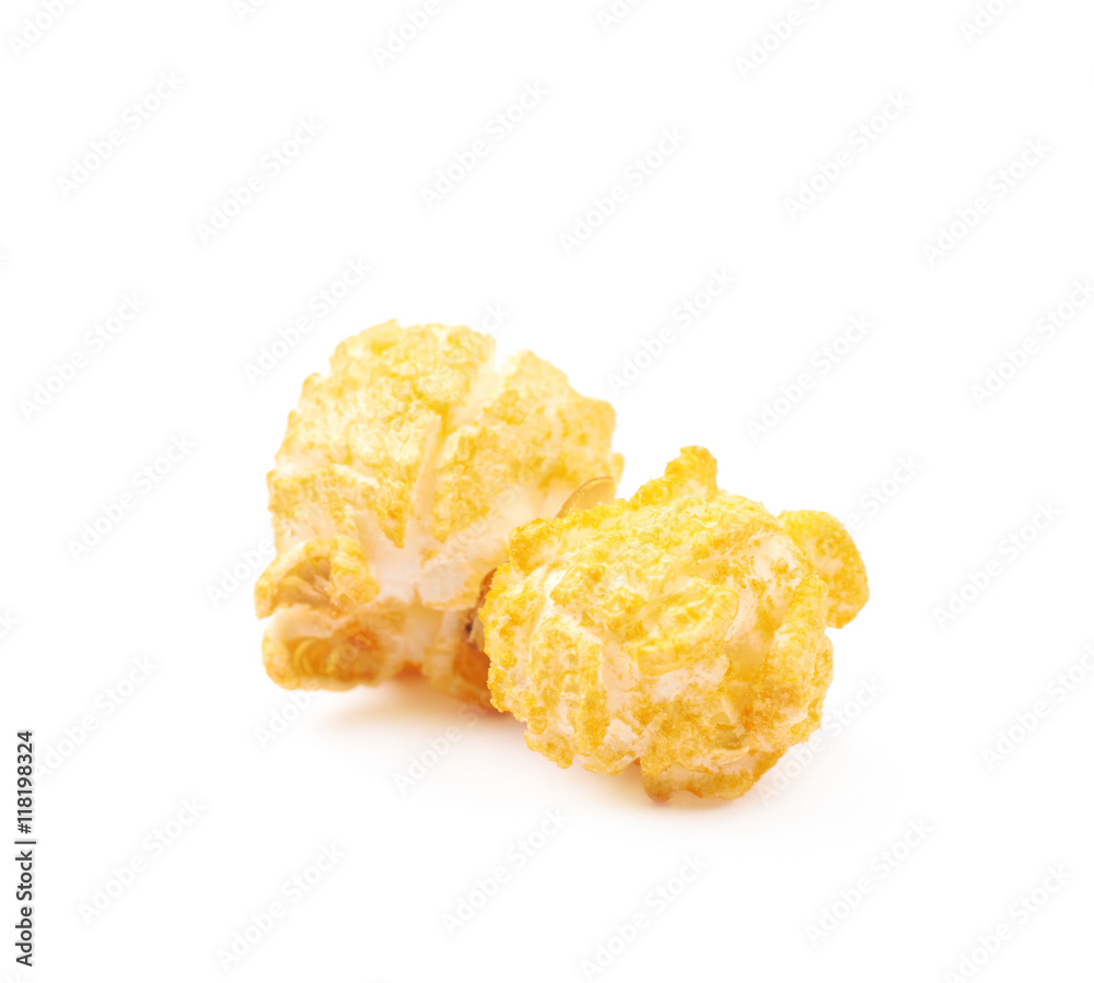 Pile of popcorn flakes isolated Pile of popcorn flakes isolated
