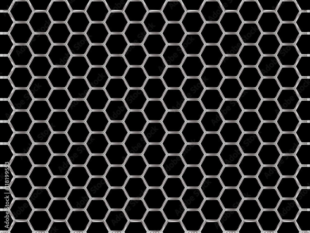 Steel chrome cells on black background. Vector illustration