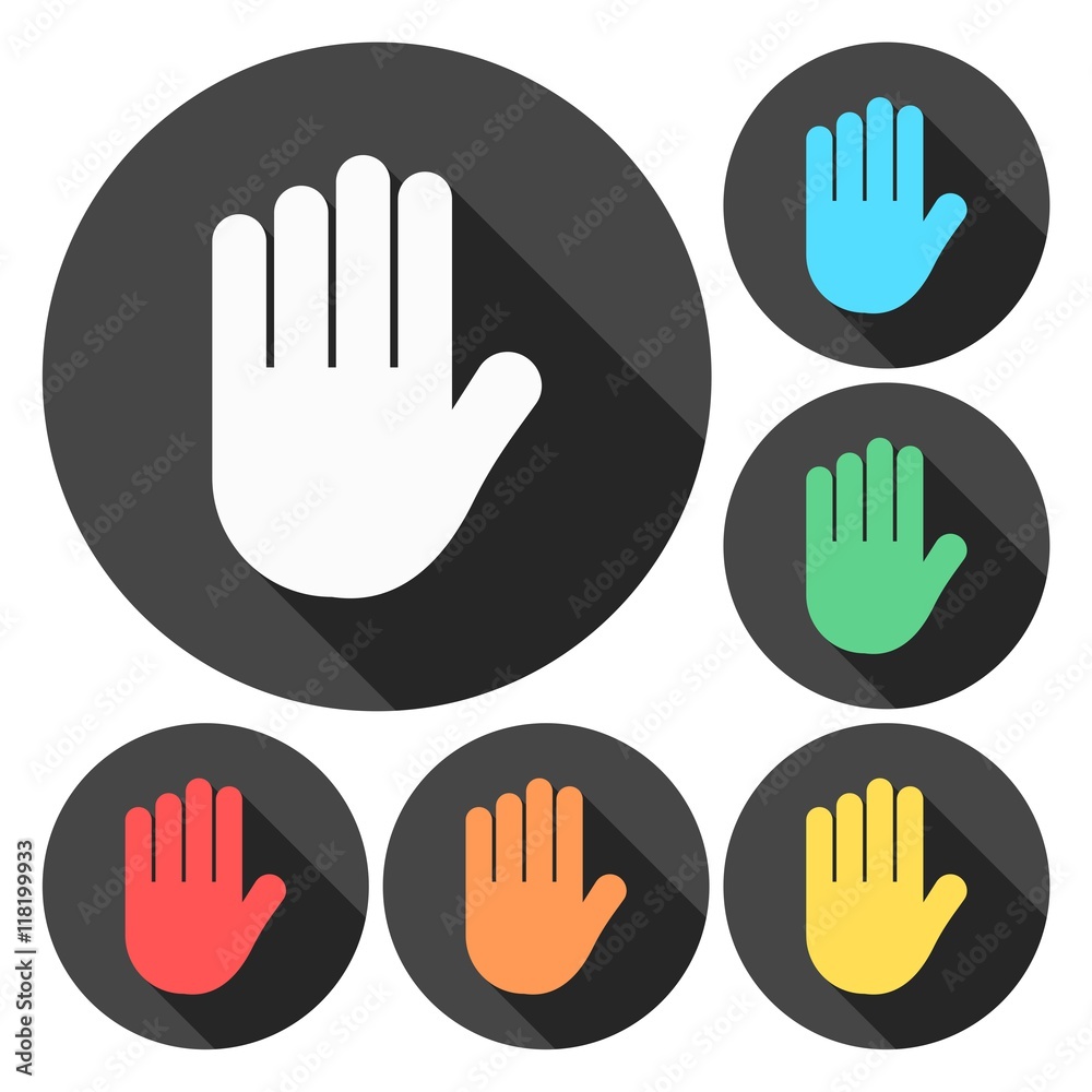 Stop hand Icon, Hand sign icon, No Entry or stop symbol