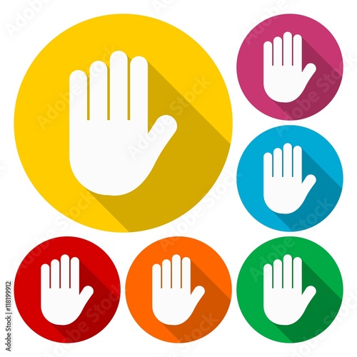 Stop hand Icon, Hand sign icon, No Entry or stop symbol