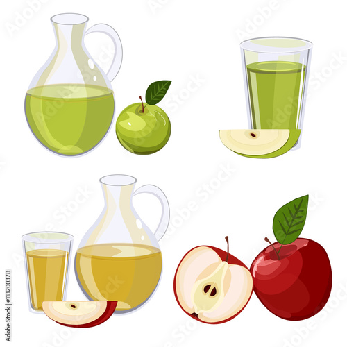 Full jug of apple juice isolated on white vector.