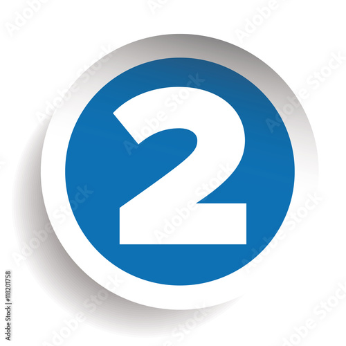 Number Two sticker vector blue