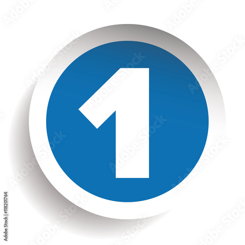 Number One sticker vector blue