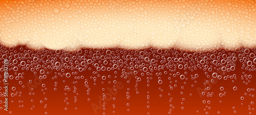 Beer with foam and bubbles of Dark Stout Porter varieties; Vector background Eps10