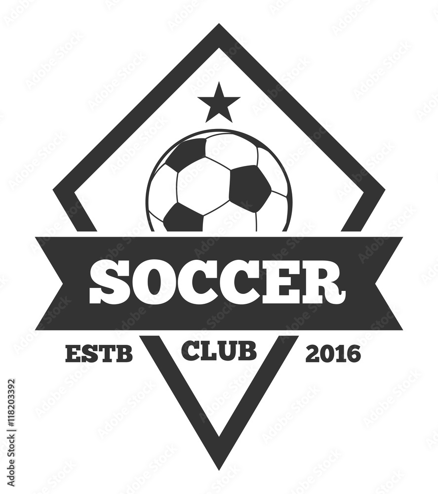 Vector Soccer Logo Template Emblem In Black Isolated White Stock premium-vector-modern-soccer-logo-template-football-logo-design-vector