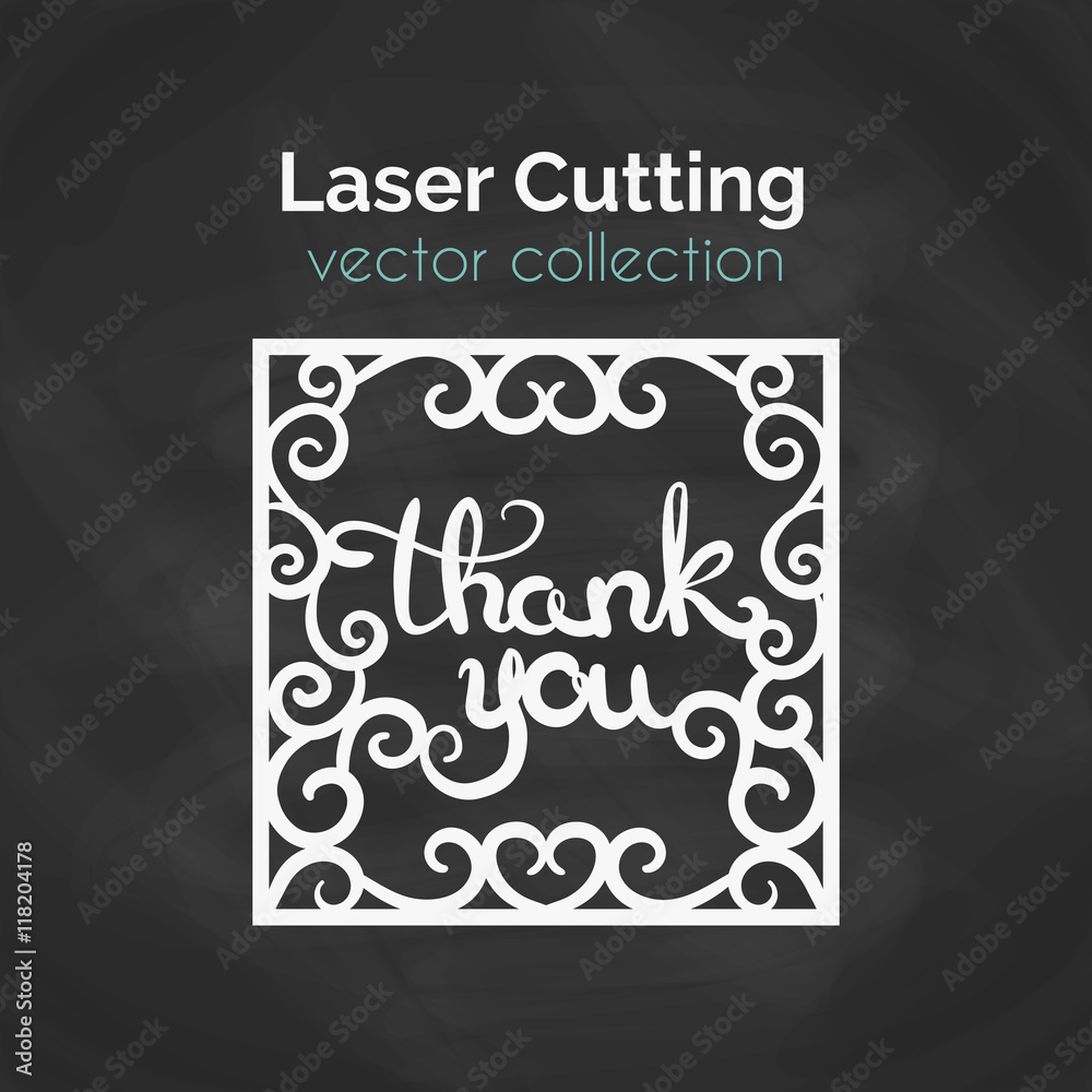 Laser Cut Card. Template For Laser Cutting. Cutout Illustration With