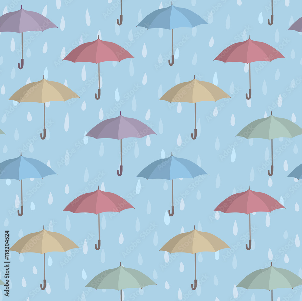 Obraz premium Water drops seamless pattern. Raindrop background. Rain texture