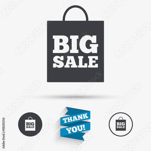 Big sale bag sign icon. Special offer symbol.