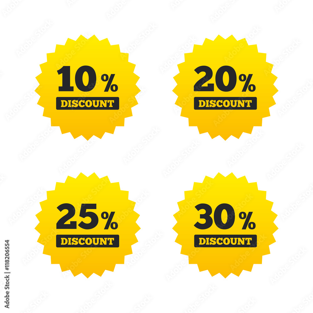 Sale discount icons. Special offer price signs. Sale discount icons. Special offer price signs.